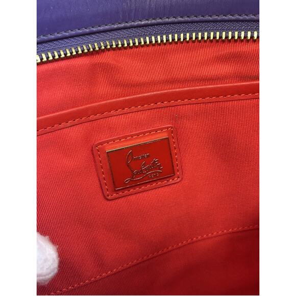 Christian Louboutin Chain shoulder Leather bag studs Spike Pouch Pik Pik Purple - Picture 10 of 10